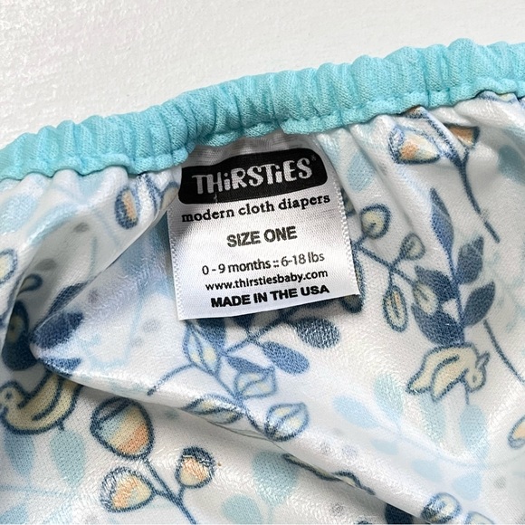 Thirsties Cloth Diaper Cover Bird Floral - Picture 6 of 8